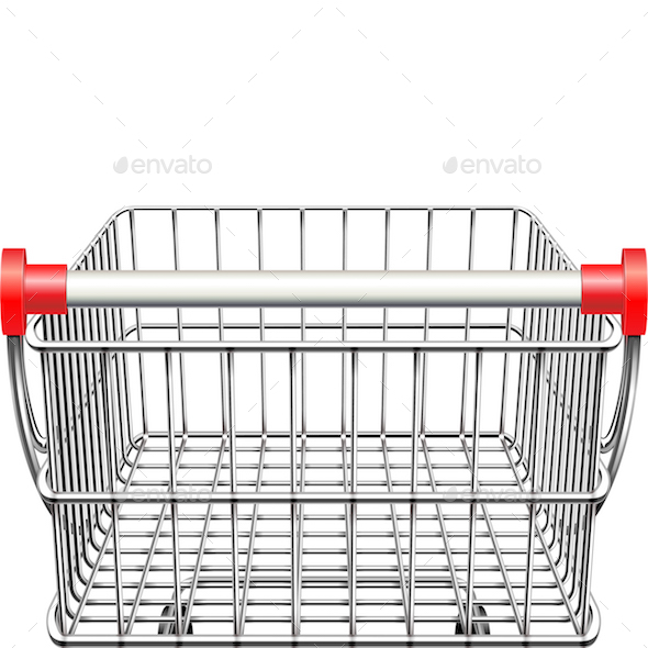 Vector Supermarket Cart Rear View - Retail Commercial / Shopping
