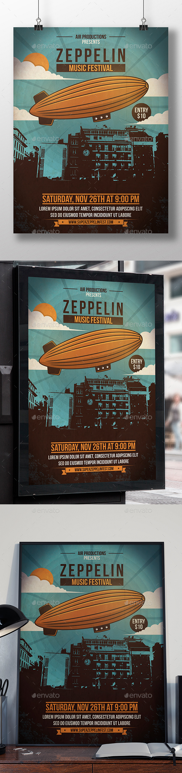 Sky Zeppelin Flyer Template - Miscellaneous Events