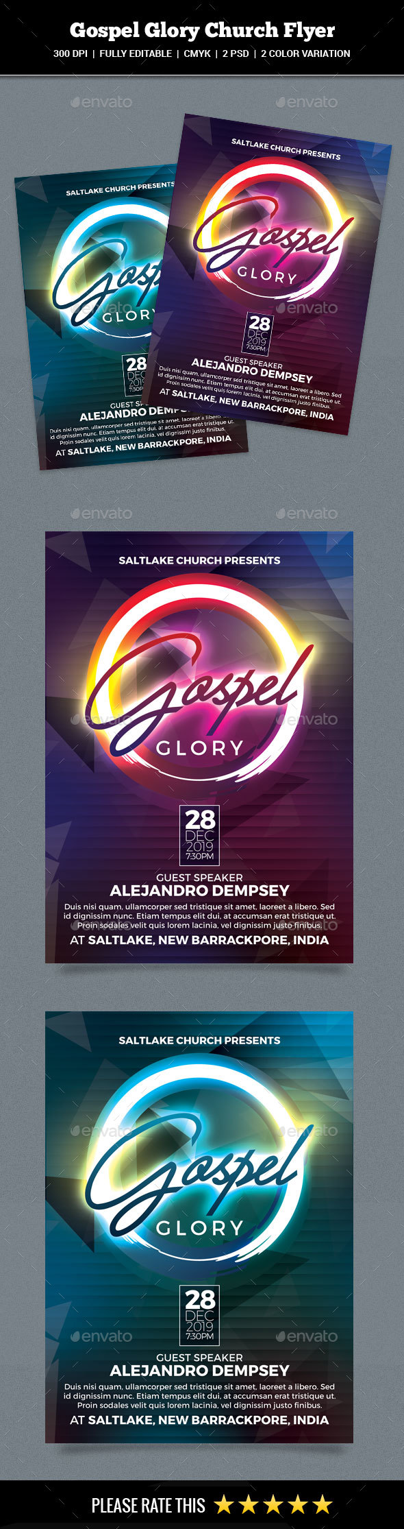 Gospel Glory Church Flyer - Church Flyers
