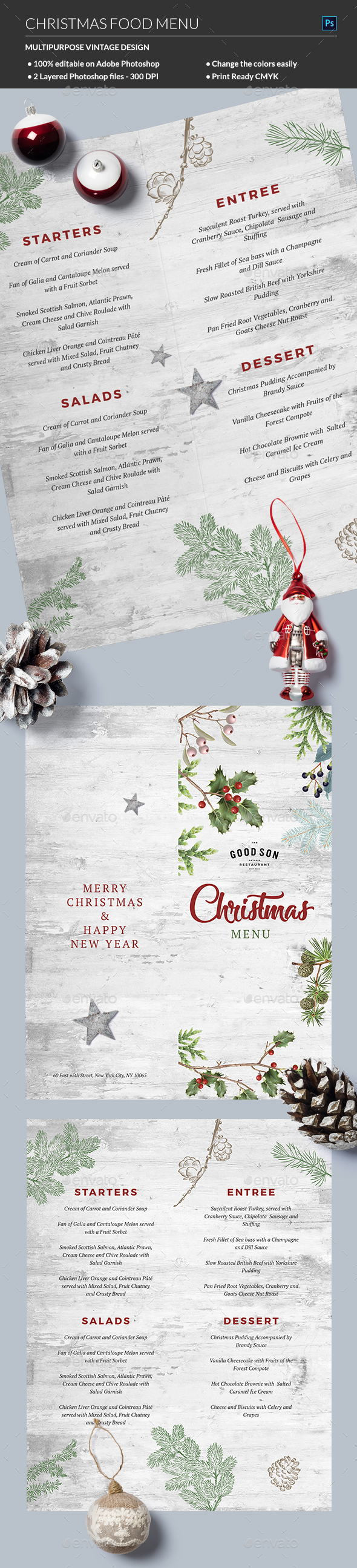 Christmas Menu - Food Menus Print Templates
