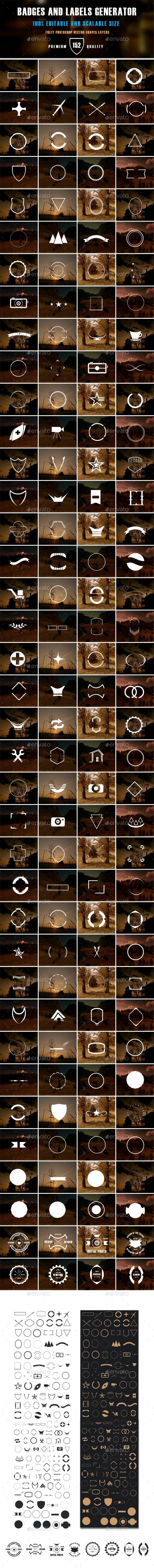 Badges and Labels Generator Vol. 1 - Badges & Stickers Web Elements