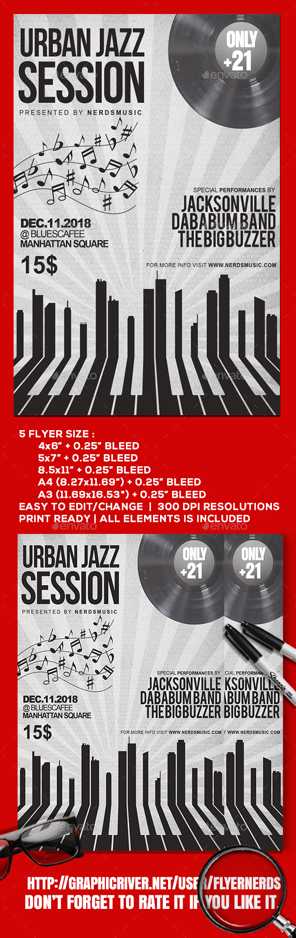 Urban Jazz Session Music Flyer - Concerts Events