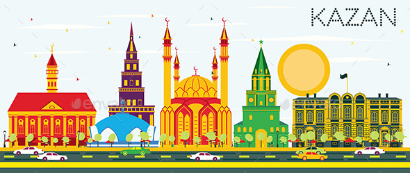 GraphicRiver Kazan Skyline with Color Buildings and Blue Sky 21025941 GraphicRiver Kazan Skyline with Color Buildings and Blue Sky 21025941