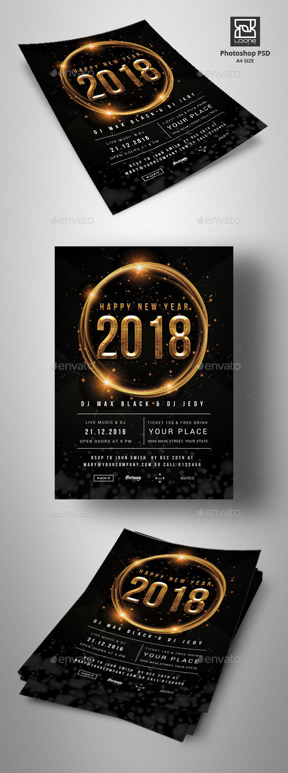 GraphicRiver New Year Party Flyer 21026285