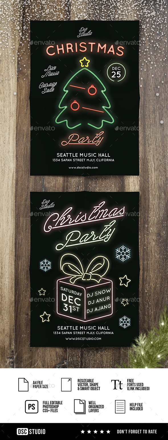GraphicRiver Glow Christmas Party 21026491 GraphicRiver Glow Christmas Party 21026491