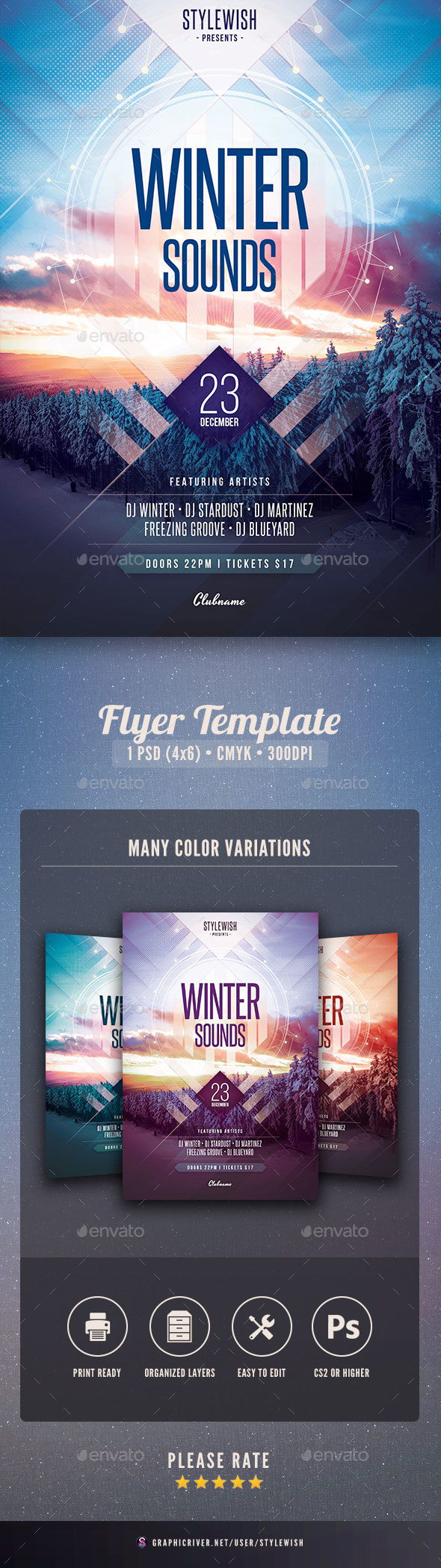 Winter Sounds Flyer - Clubs & Parties Events