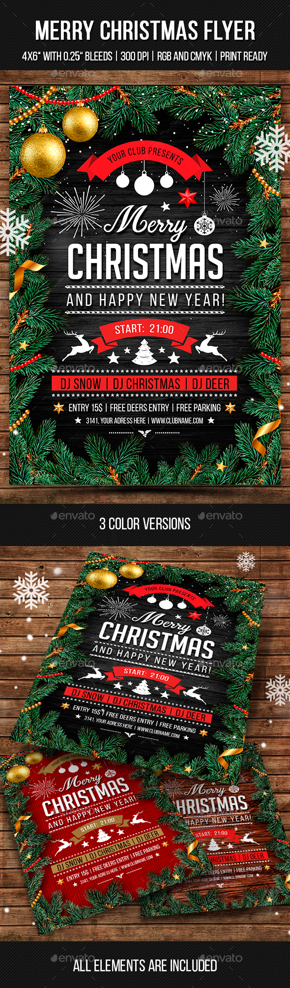 Merry Christmas Flyer - Clubs & Parties Events