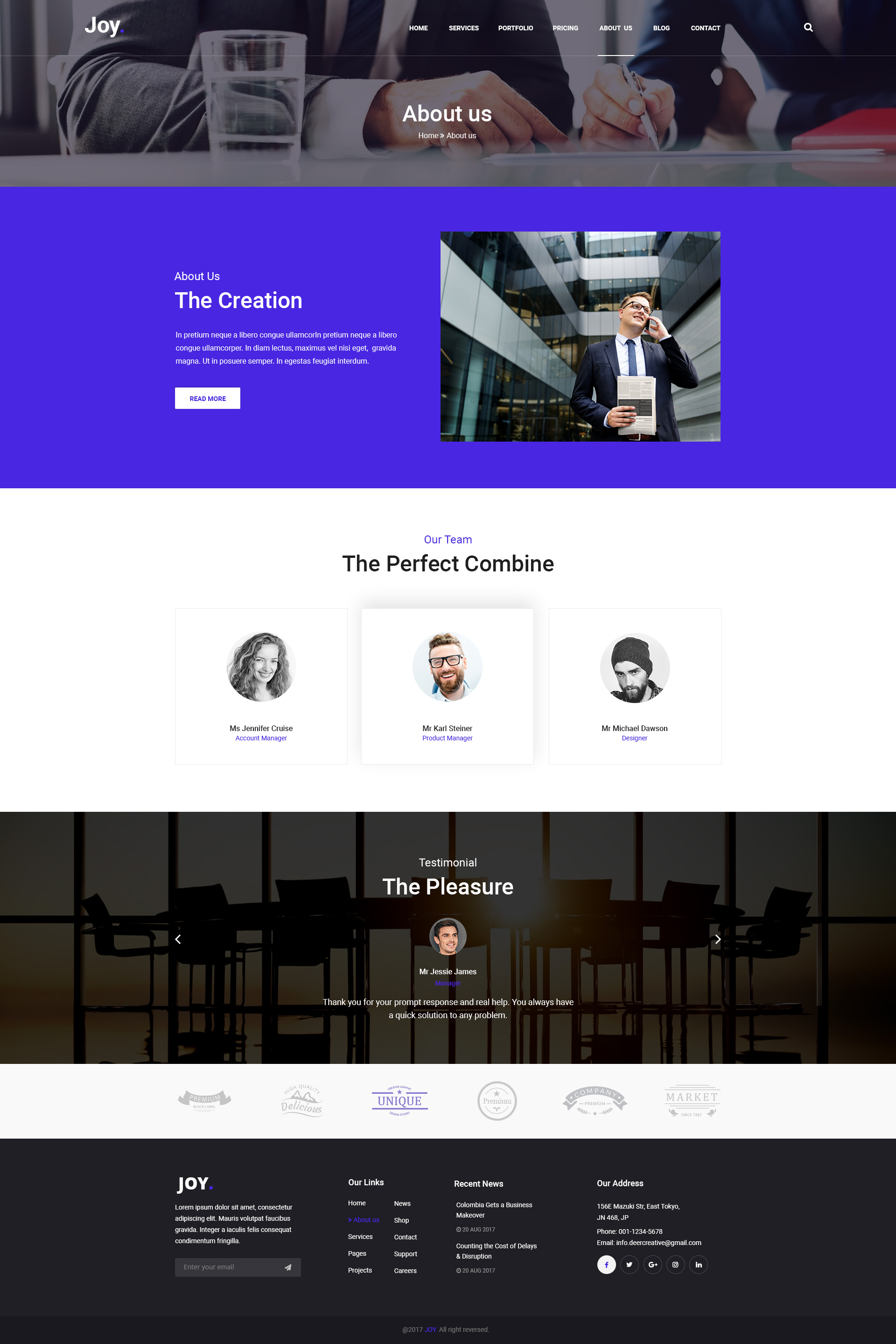 Joy | Creative Agency PSD Template by DeerCreative | ThemeForest