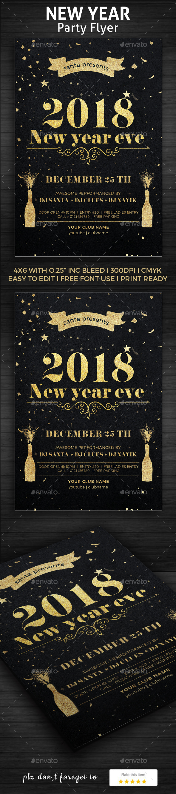 2018 New Year Party Poster - Clubs & Parties Events