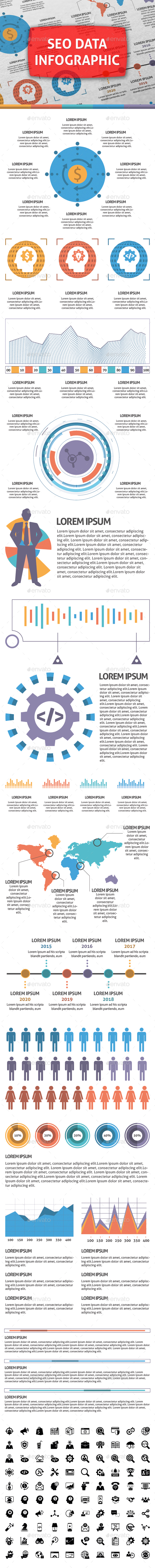 Seo Data Infographic Elements - Infographics