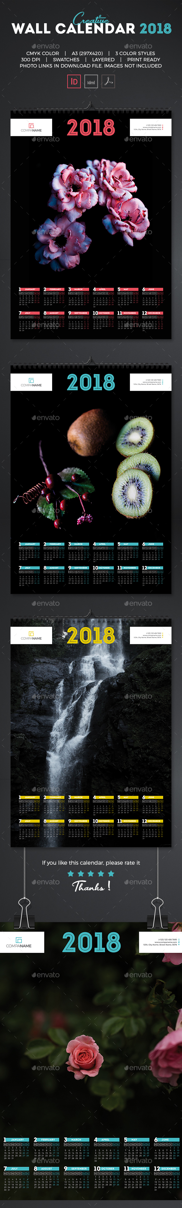 GraphicRiver Wall Calendar 2018 21012875 GraphicRiver Wall Calendar 2018 21012875