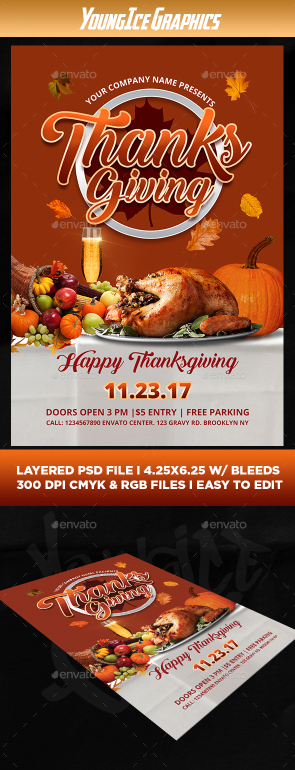 Thanksgiving Flyer Template - Clubs & Parties Events