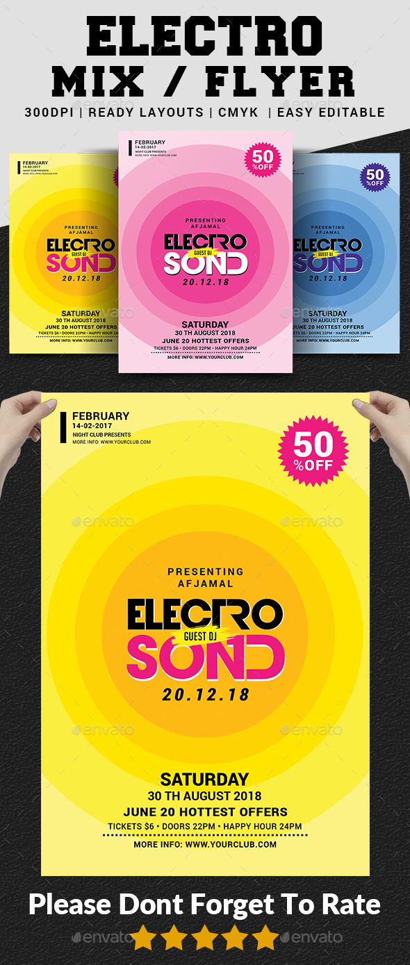 Electro Mix Flyer - Clubs & Parties Events
