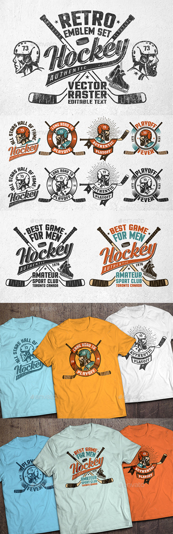 Retro Hockey Emblems - Sports/Activity Conceptual