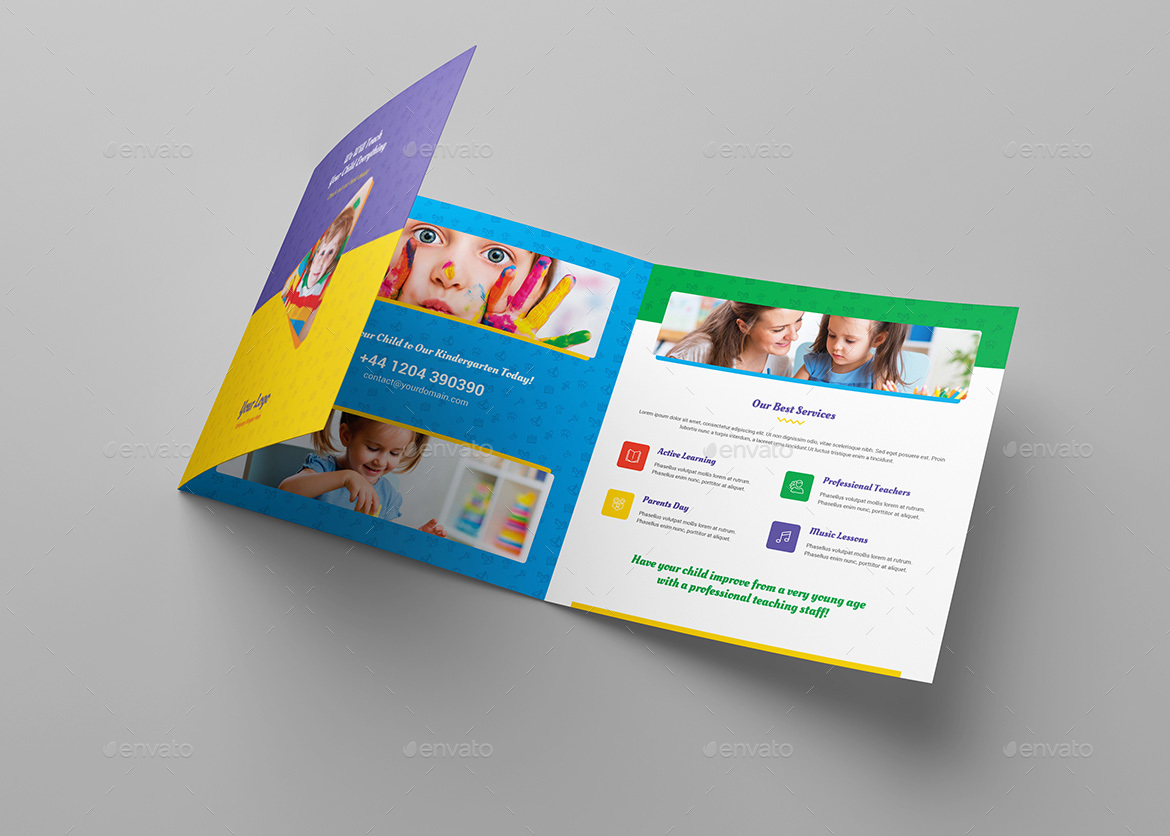 Brochure – Kindergarten Tri-Fold Square by artbart | GraphicRiver