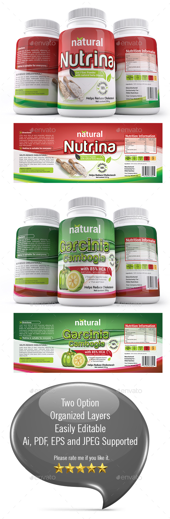 Supplement Label Template Vol-29 - Packaging Print Templates