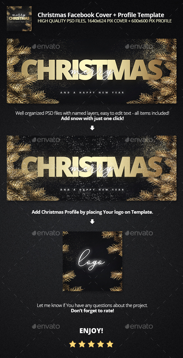 GraphicRiver Golden Christmas Facebook Cover & Profile Template 21030475 GraphicRiver Golden Christmas Facebook Cover & Profile Template 21030475