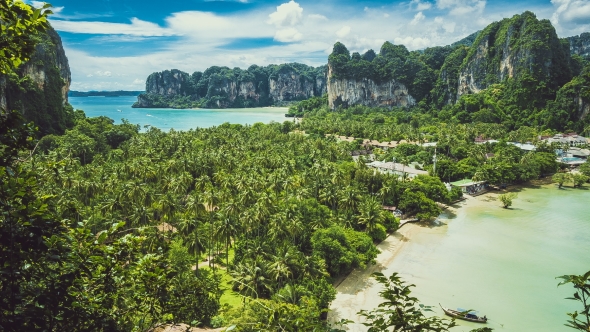 View on Railay Beach From a Height, Krabi, Thailand alt