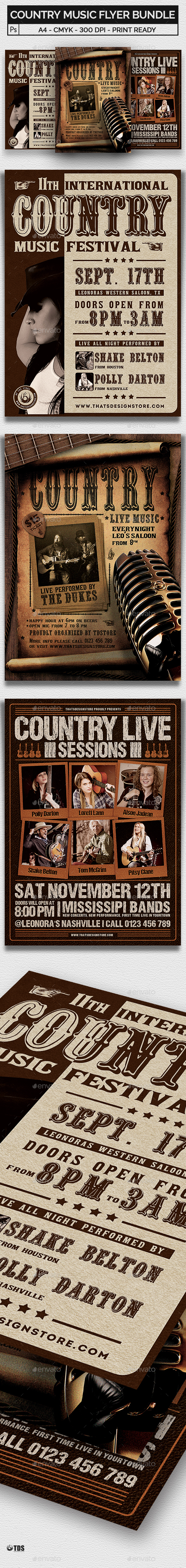 Country Music Flyer Bundle - Concerts Events