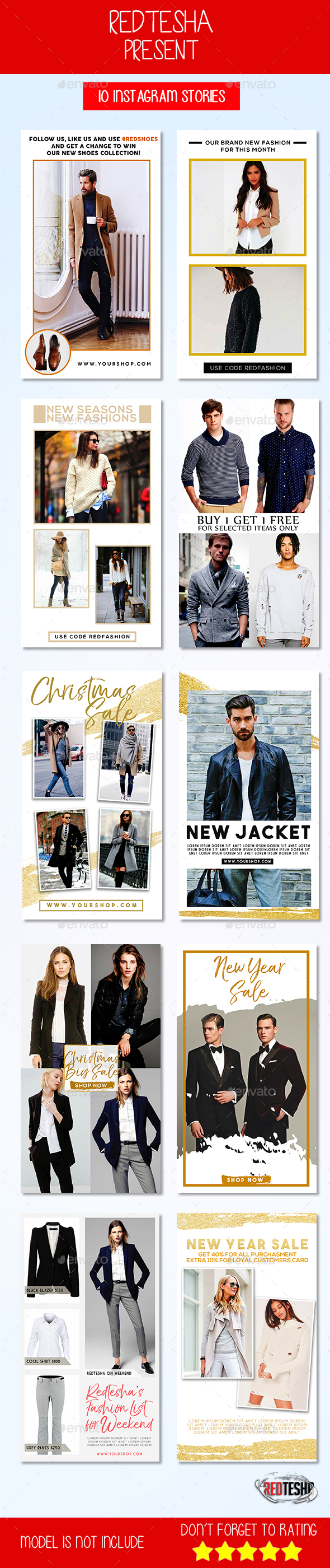 10 Instagram Stories Ads - Social Media Web Elements