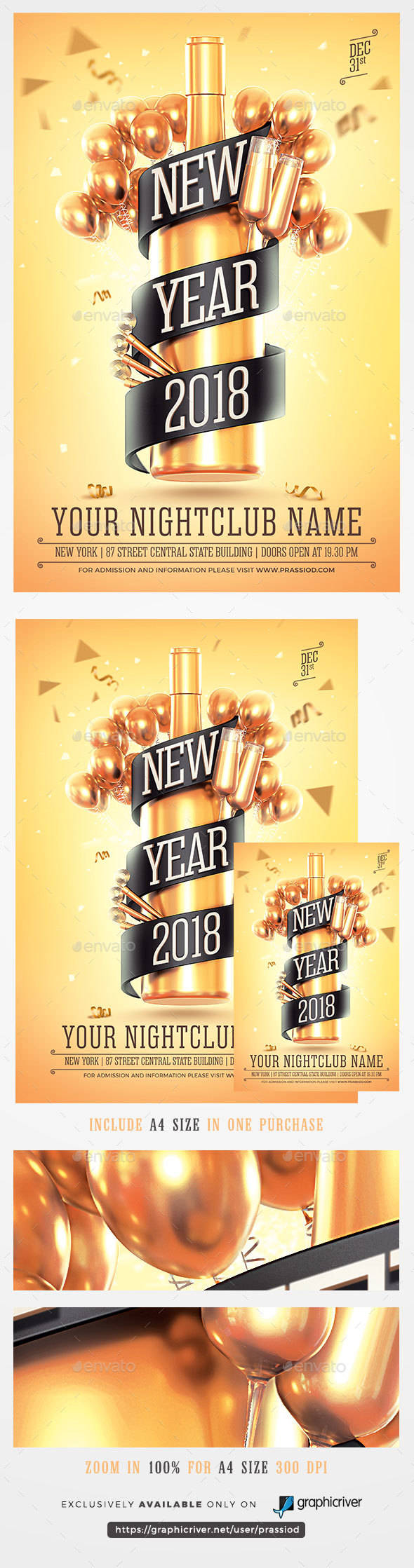 New Year 2018 Flyer Template - Holidays Events