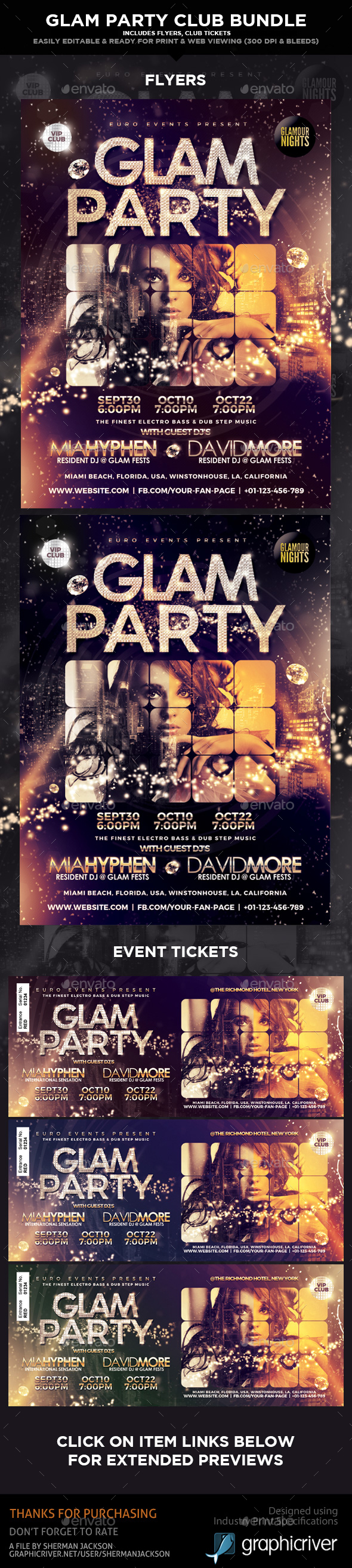 GraphicRiver Glam Party & Club Event Bundle Set 21020554 GraphicRiver Glam Party & Club Event Bundle Set 21020554