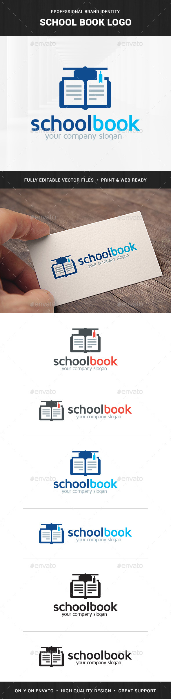 School Book Logo Template - Objects Logo Templates