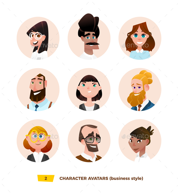 GraphicRiver Characters Avatars in Cartoon Flat Style 21032346