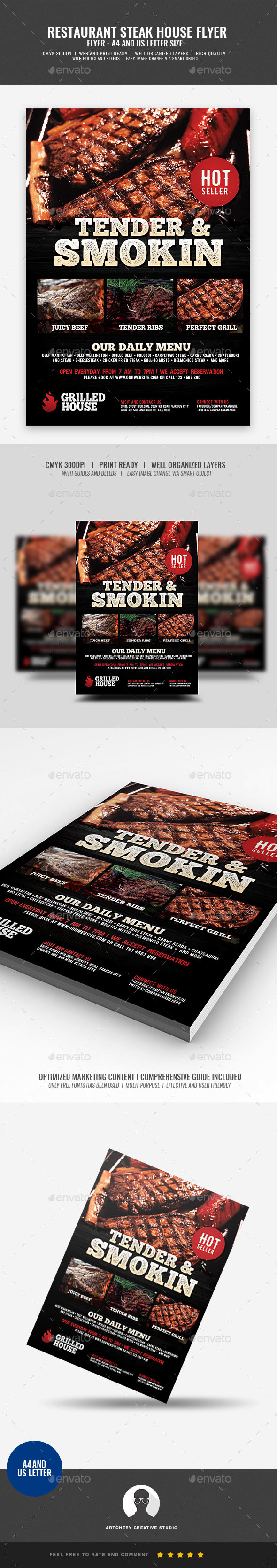 GraphicRiver Grill House Promotional Flyer 21010788 GraphicRiver Grill House Promotional Flyer 21010788