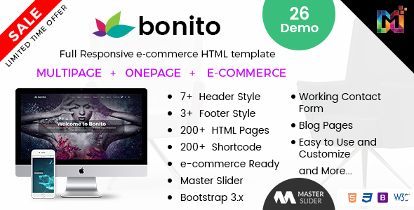 Fabulous Bonito - Responsive Multi-Purpose HTML Template