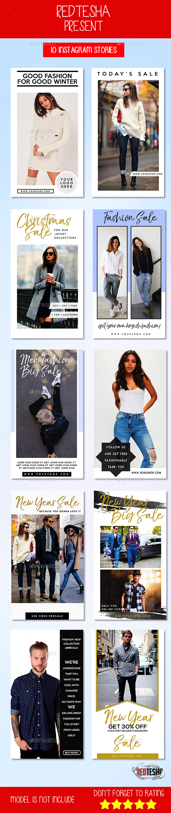10 Instagram Stories Ads - Social Media Web Elements