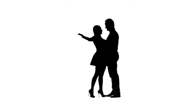 Love Communicate with Each Other They Have Love. Silhouette. White Background alt