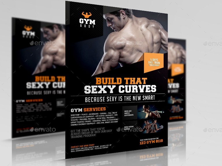 gym fitness flyer by artchery graphicriver