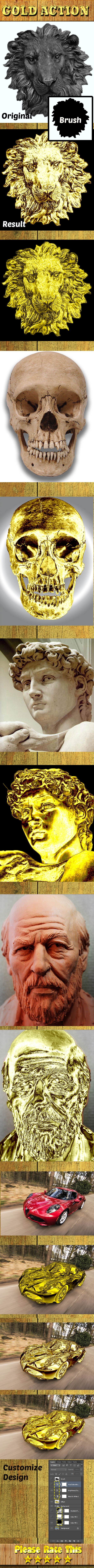 Amazing Gold Effect Photoshop Action - Actions Photoshop