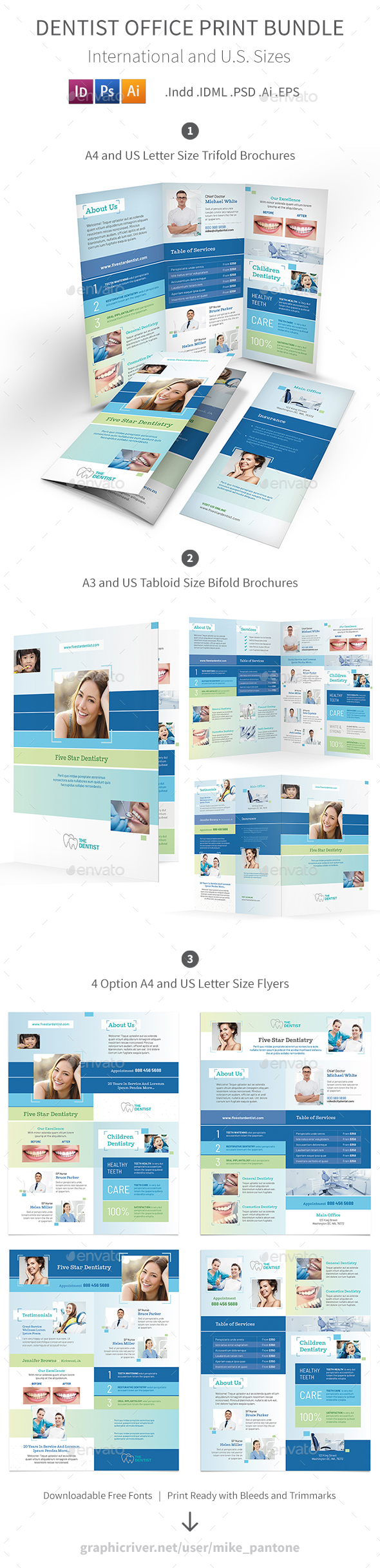 Dentist Office Print Bundle 5 - Informational Brochures