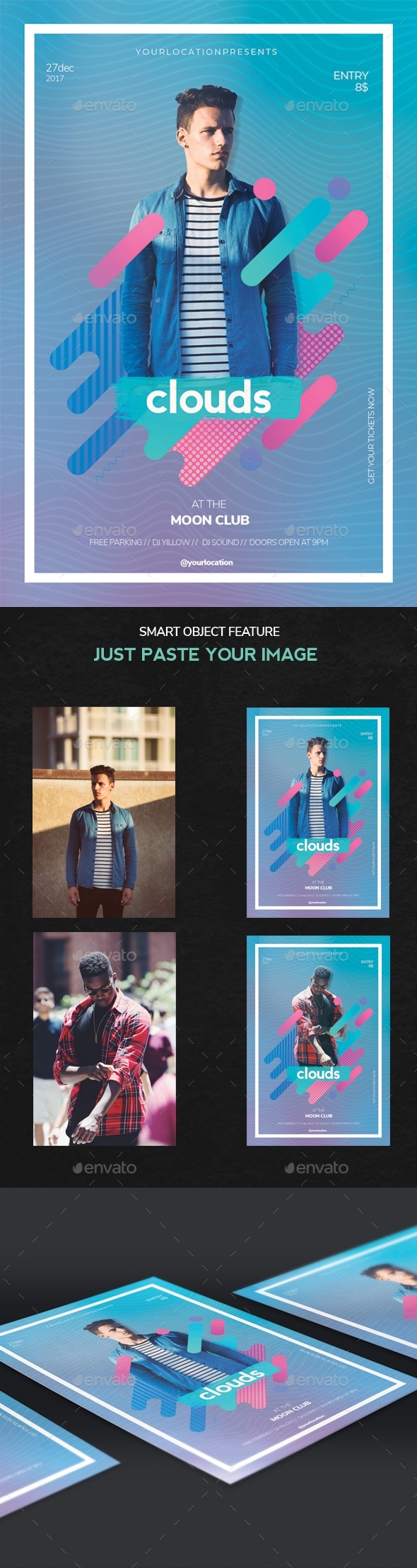 Clouds Party Flyer - Clubs & Parties Events