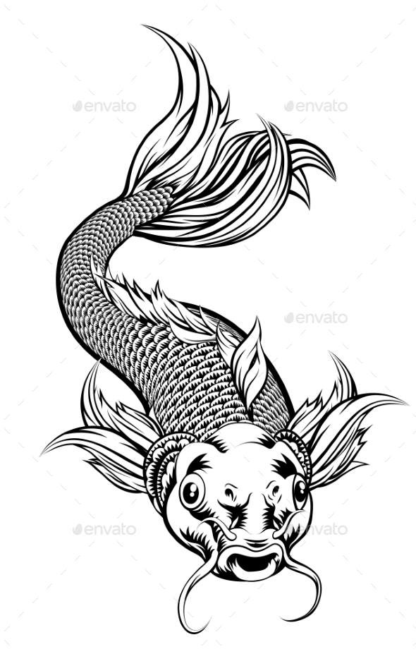 GraphicRiver Vintage Style Koi Carp Fish 21040465 GraphicRiver Vintage Style Koi Carp Fish 21040465