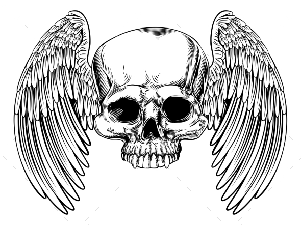 GraphicRiver Winged Skull Vintage Retro Woodcut Style 21040484 GraphicRiver Winged Skull Vintage Retro Woodcut Style 21040484