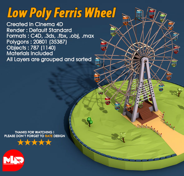 Low Poly Ferris - 3Docean 21040714