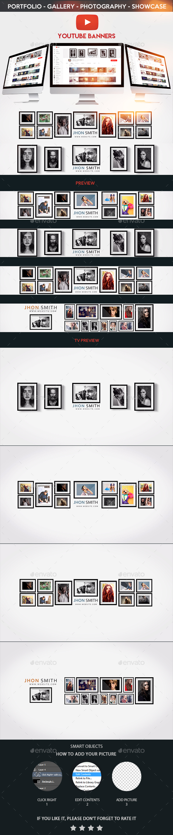 Creative Youtube Portfolio Banners - Social Media Web Elements