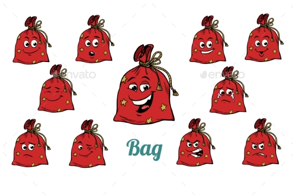 GraphicRiver Gift Christmas Bag Emotions Emoticons Set Isolated 21042525 GraphicRiver Gift Christmas Bag Emotions Emoticons Set Isolated 21042525