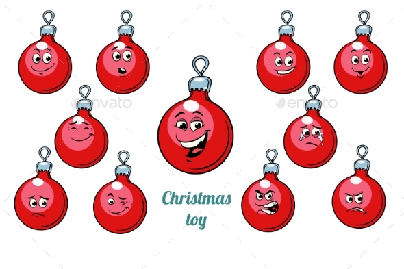 GraphicRiver Christmas Ball Emotions Emoticons Set 21042553 GraphicRiver Christmas Ball Emotions Emoticons Set 21042553