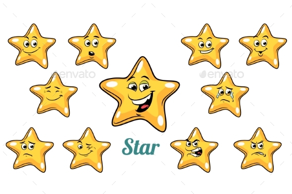 GraphicRiver Gold Star Emotions Emoticons Set 21042579 GraphicRiver Gold Star Emotions Emoticons Set 21042579