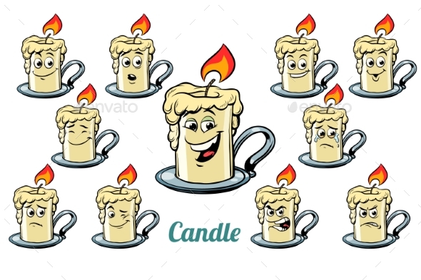 GraphicRiver Candle Emotions Emoticons Set Isolated 21042586 GraphicRiver Candle Emotions Emoticons Set Isolated 21042586