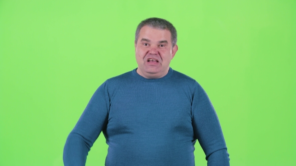 Man Screams at His Friends. Green Screen alt
