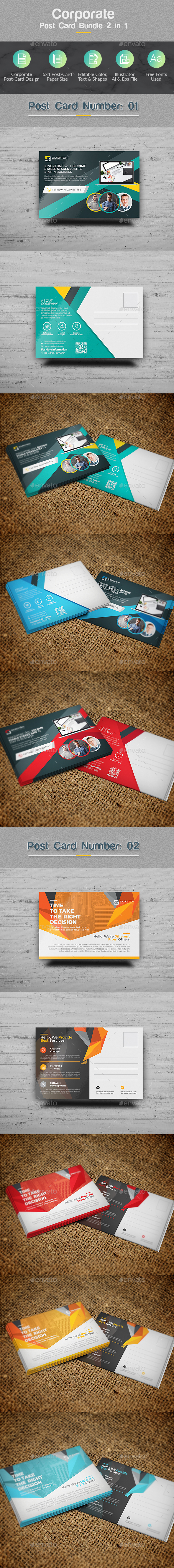 GraphicRiver Post-Card Bundle 2 in 1 21043315 GraphicRiver Post-Card Bundle 2 in 1 21043315