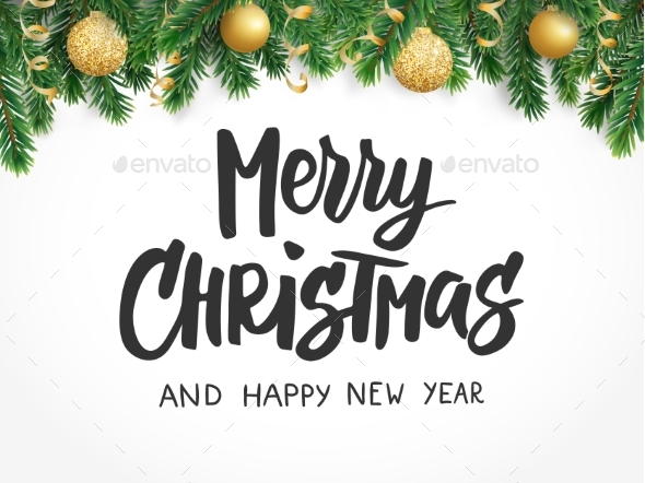 GraphicRiver Merry Christmas Text Fir Tree Branches 21043635 GraphicRiver Merry Christmas Text Fir Tree Branches 21043635