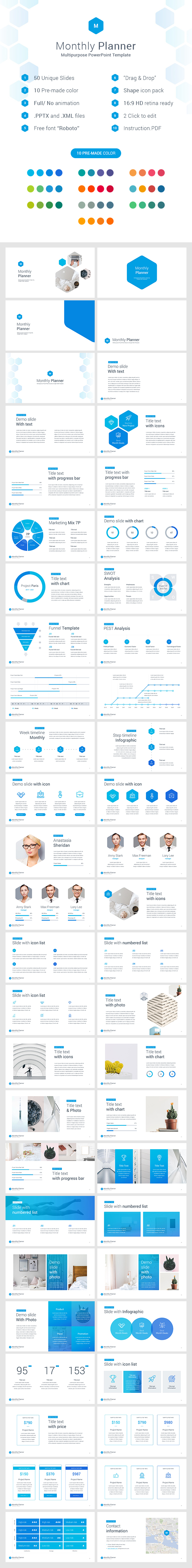 Monthly Planner PowerPoint Template - Business PowerPoint Templates
