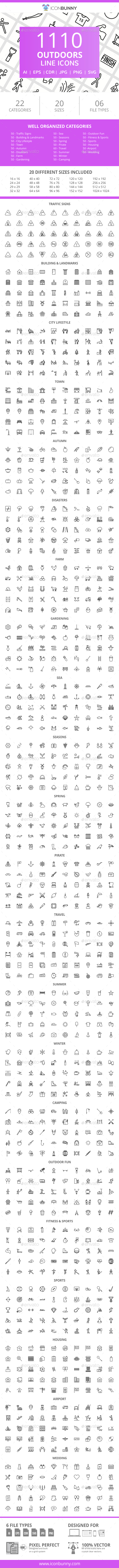 1110 Outdoors Line Icons - Icons