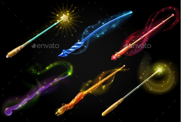 Color Magic Wands - Miscellaneous Vectors